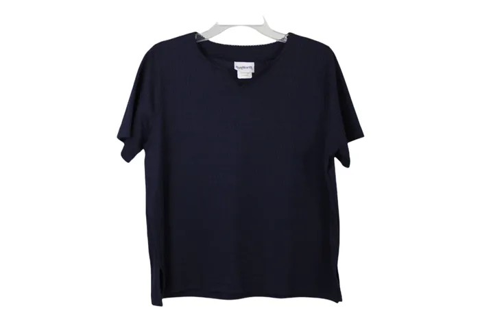 Rings Bonworth BonWorth Blue Ribbed Shirt XS Petite