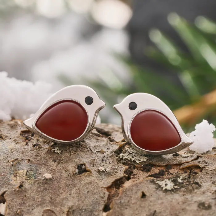 Rings Chadds Ford Jewelry Sterling Silver Carnelian Gemstone Birdie Studs