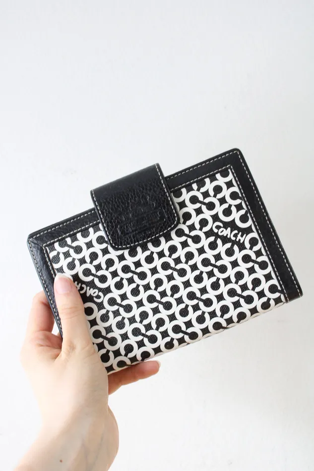 Rings Coach Coach Wallet Black and White