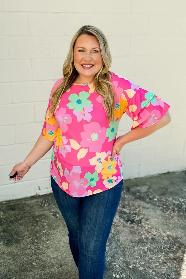 Rings Cream N Sugar Fresh Beginnings Floral Top