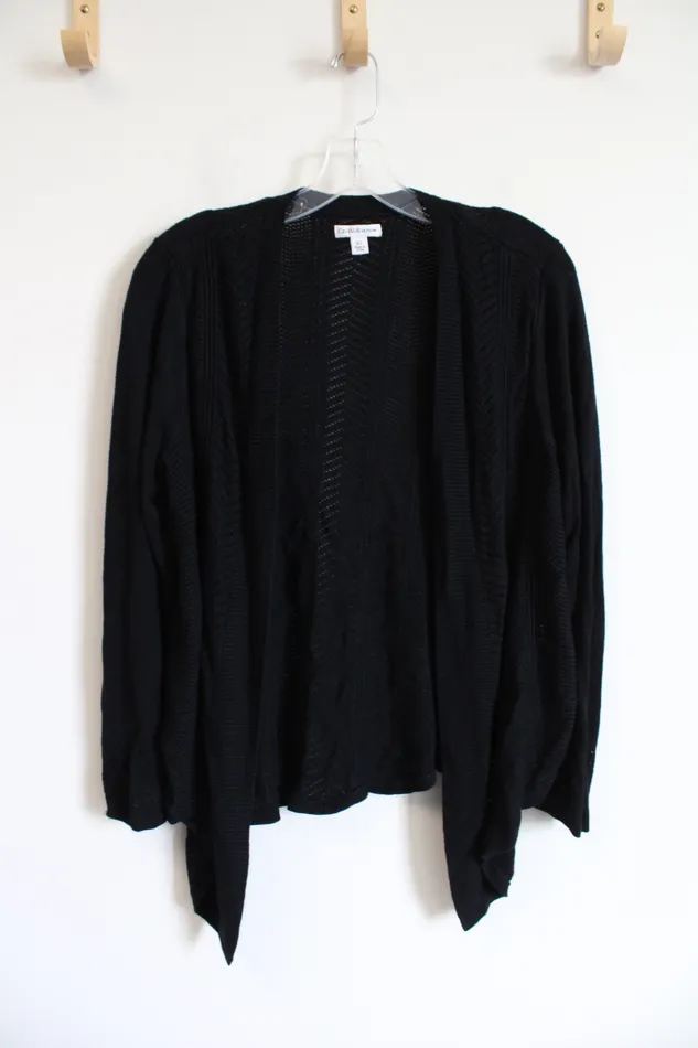 Rings Croft Barrow Croft Barrow Black Knit Crocheted Cardigan XL