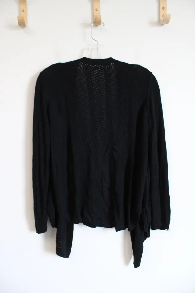 Rings Croft Barrow Croft Barrow Black Knit Crocheted Cardigan XL