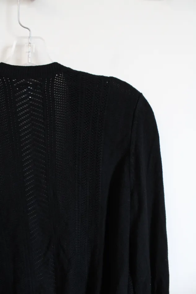 Rings Croft Barrow Croft Barrow Black Knit Crocheted Cardigan XL