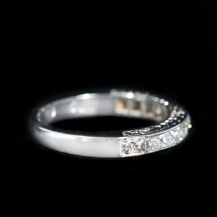 Rings Dover Jewelry Diamonds Estate Platinum 070 Carat Old Mine Cut Diamond Band