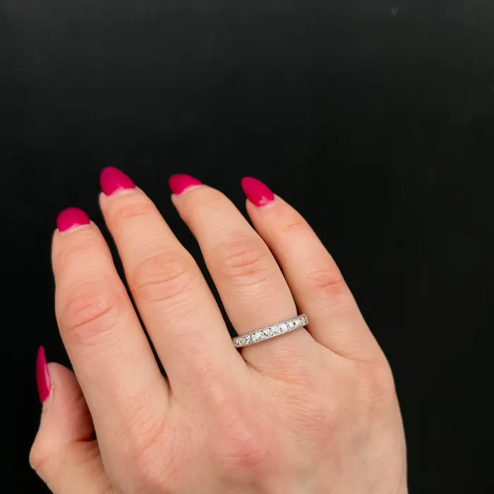 Rings Dover Jewelry Diamonds Estate Platinum 070 Carat Old Mine Cut Diamond Band