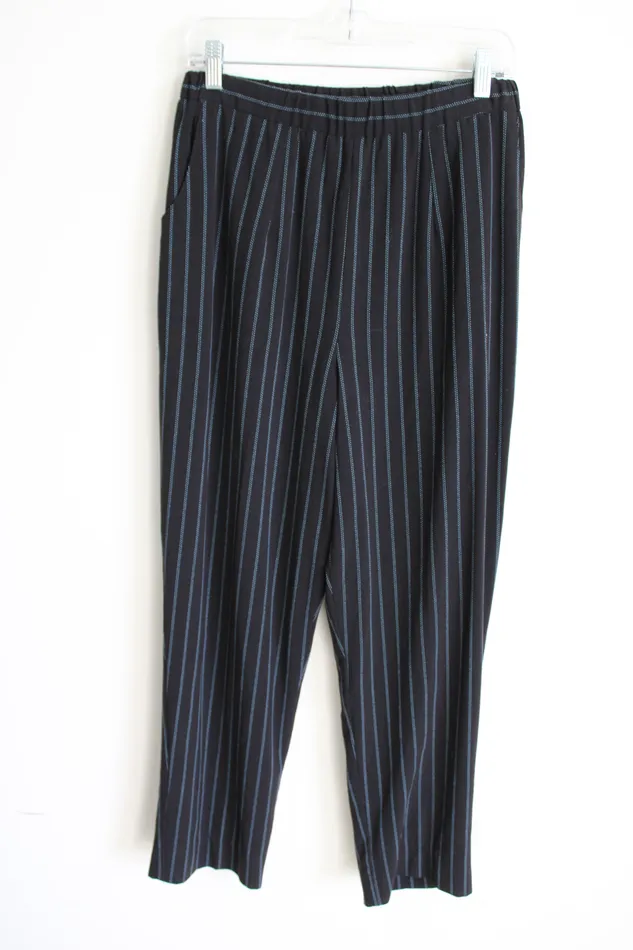 Rings Dressbarn Dressbarn Black Blue Pinstriped Pant 14