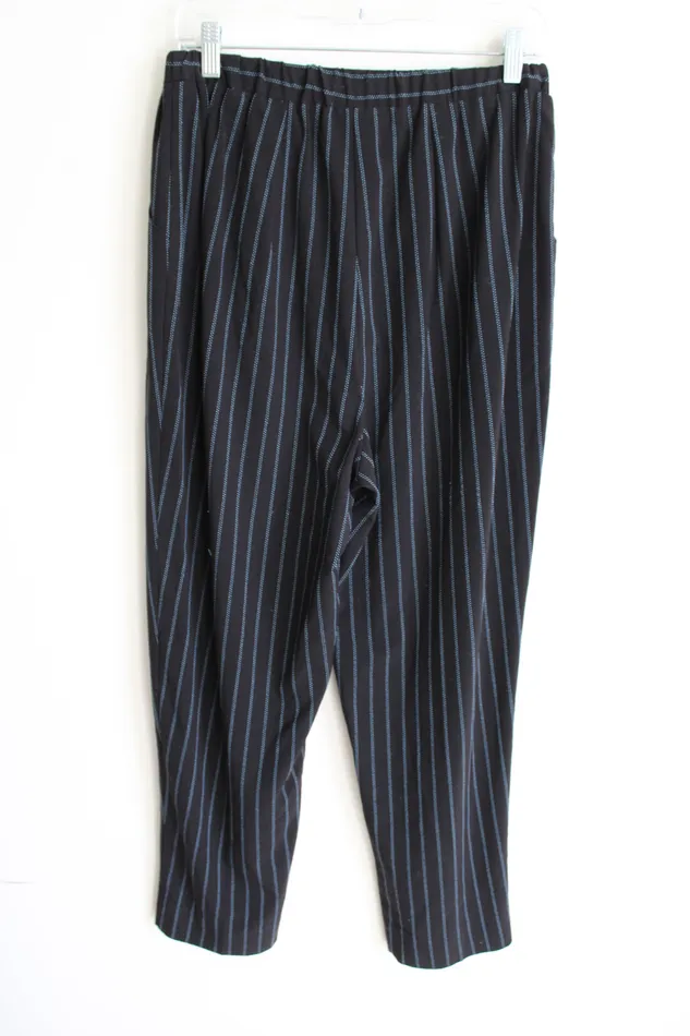 Rings Dressbarn Dressbarn Black Blue Pinstriped Pant 14