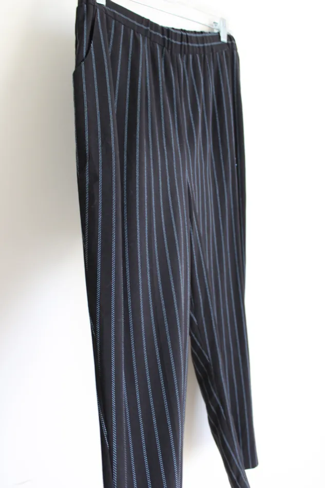 Rings Dressbarn Dressbarn Black Blue Pinstriped Pant 14