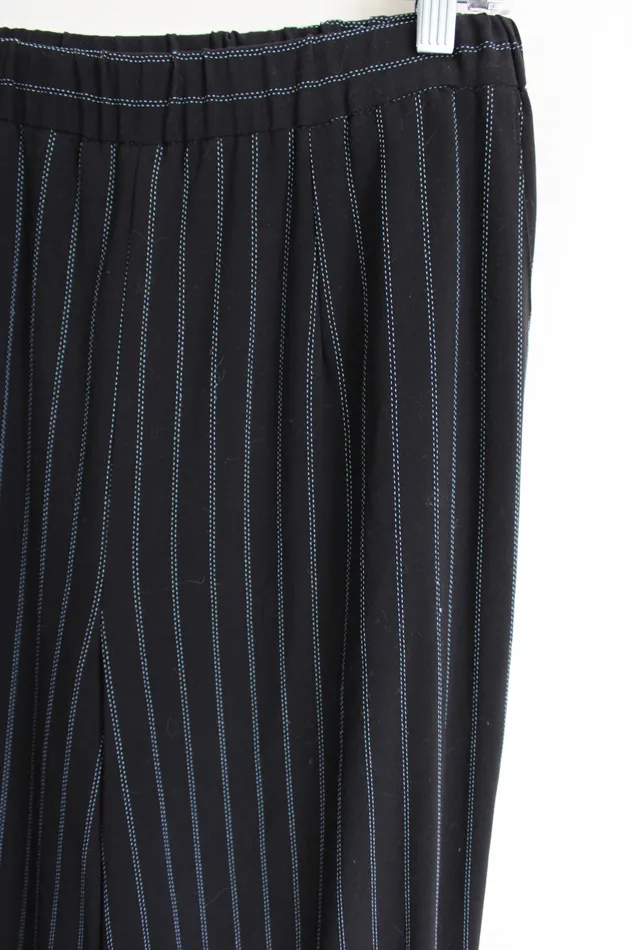 Rings Dressbarn Dressbarn Black Blue Pinstriped Pant 14