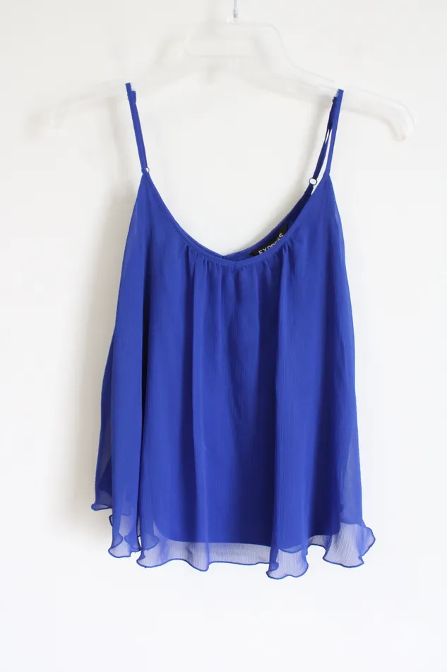 Rings Express Express Flowy Blue Tank S Petite
