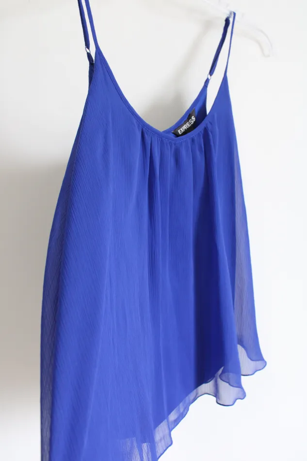 Rings Express Express Flowy Blue Tank S Petite