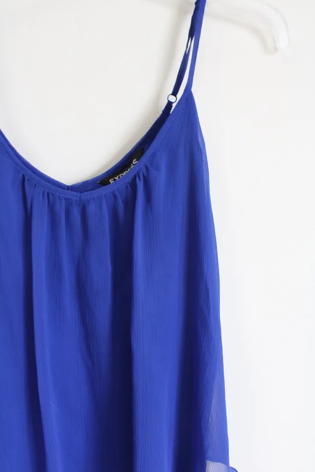 Rings Express Express Flowy Blue Tank S Petite