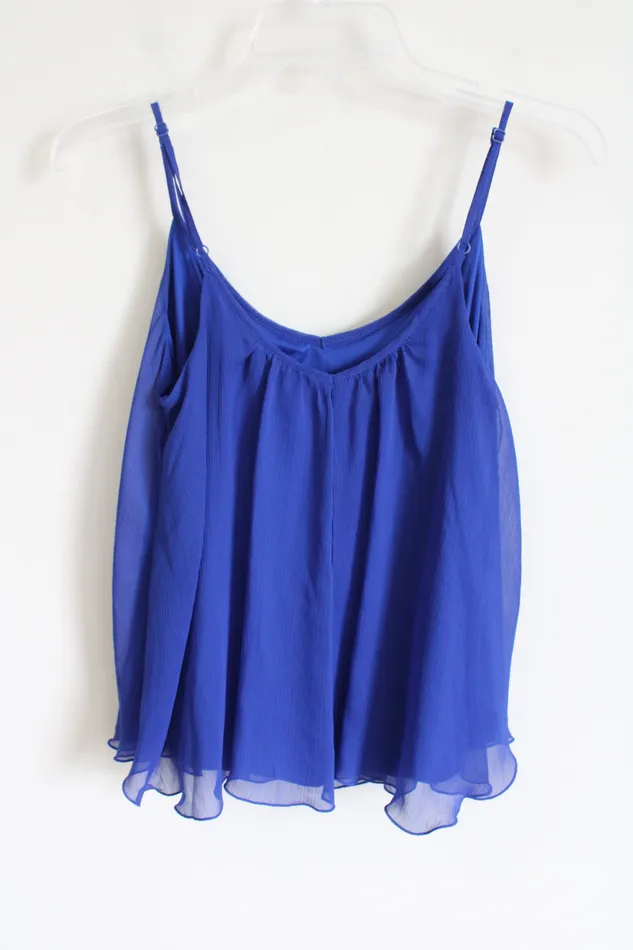 Rings Express Express Flowy Blue Tank S Petite