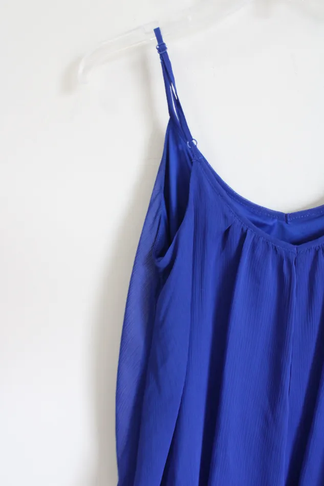 Rings Express Express Flowy Blue Tank S Petite