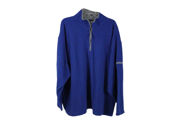 Rings Faded Glory Blue Rib Fleece Pullover 3XL Faded Glory