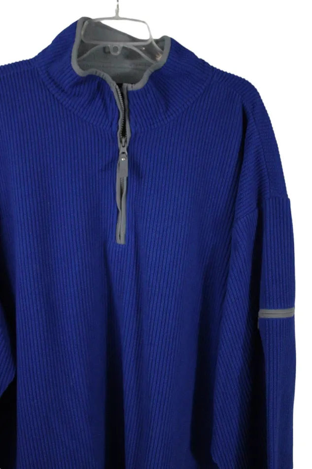Rings Faded Glory Blue Rib Fleece Pullover 3XL Faded Glory