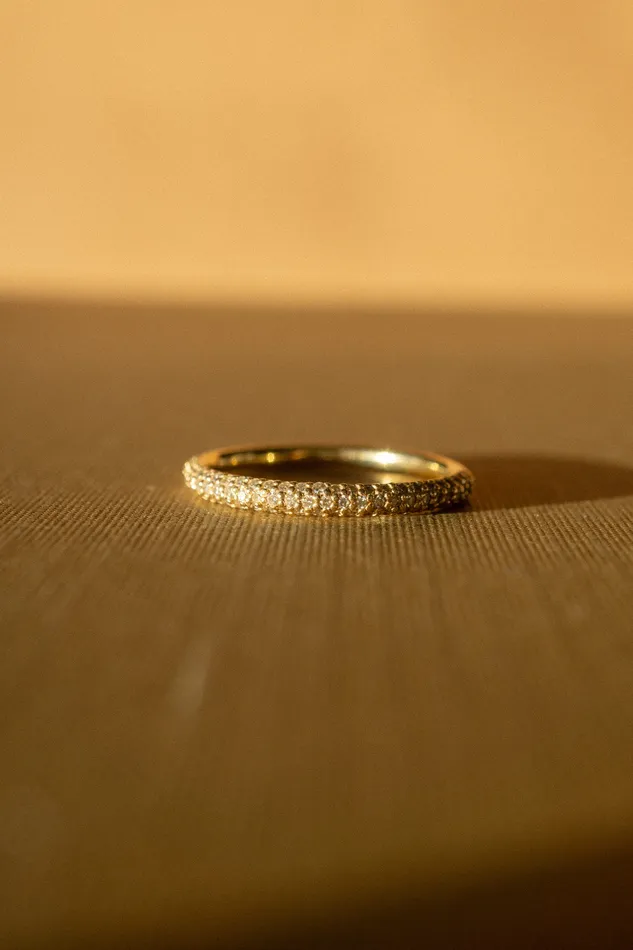 Rings Foe Dear 14k Gold Micropav Diamond Band Size 7