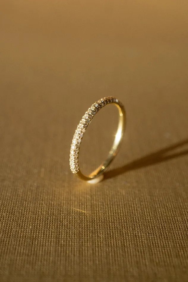 Rings Foe Dear 14k Gold Micropav Diamond Band Size 7