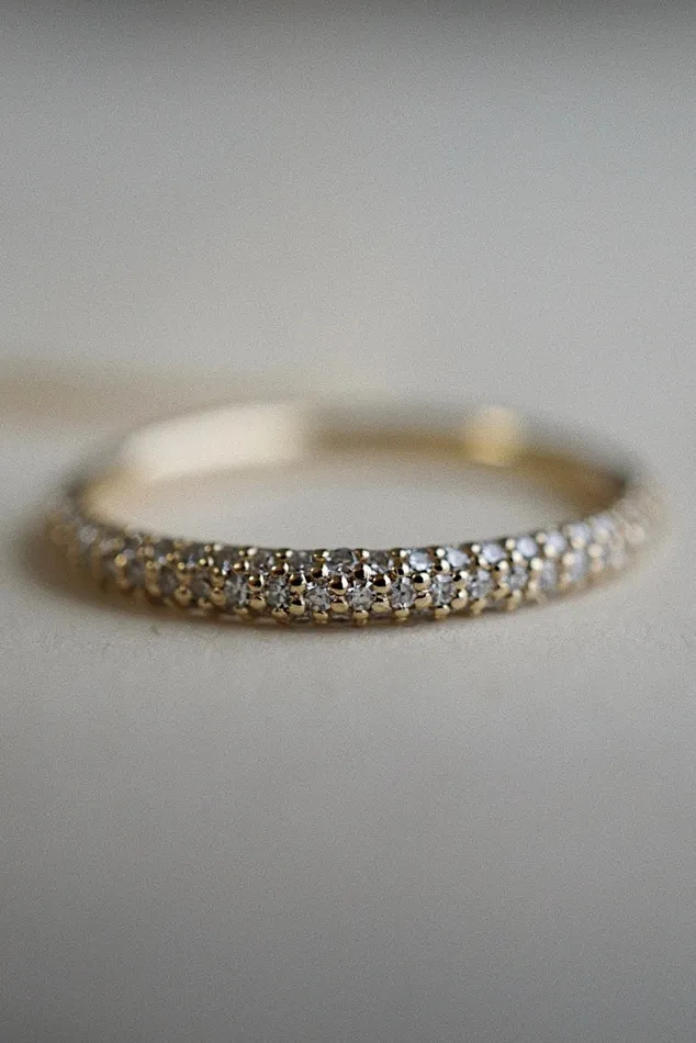 Rings Foe Dear 14k Gold Micropav Diamond Band Size 7