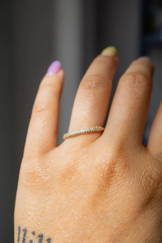 Rings Foe Dear 14k Gold Micropav Diamond Band Size 7