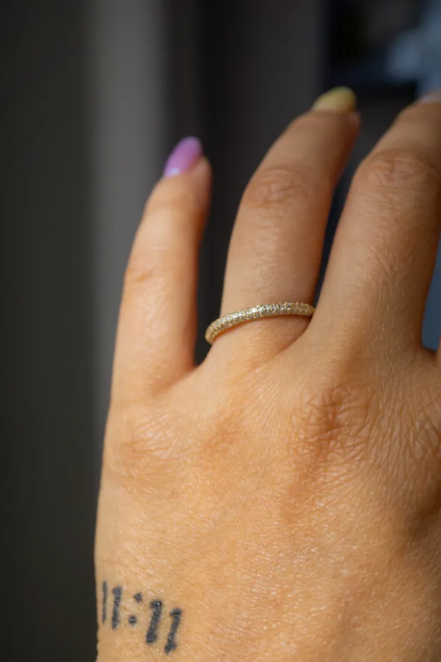 Rings Foe Dear 14k Gold Micropav Diamond Band Size 7