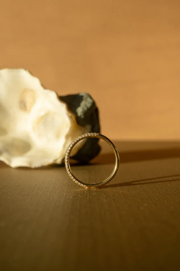 Rings Foe Dear 14k Gold Micropav Diamond Band Size 7