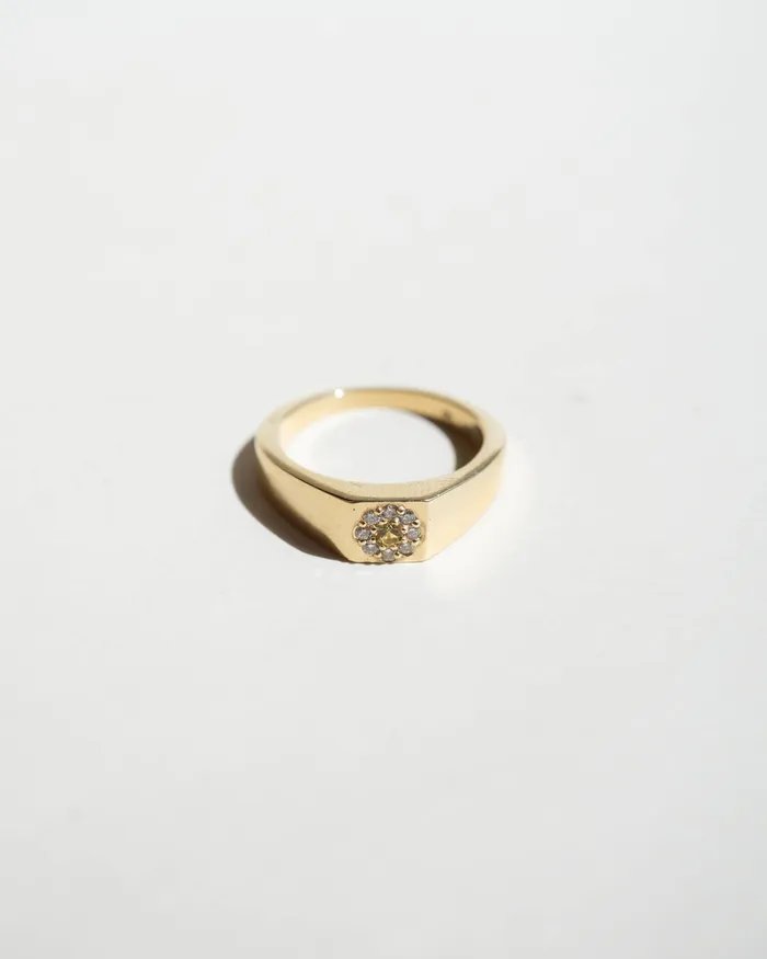 Rings Foe Dear Bellis Signet Ring Yellow Sapphire