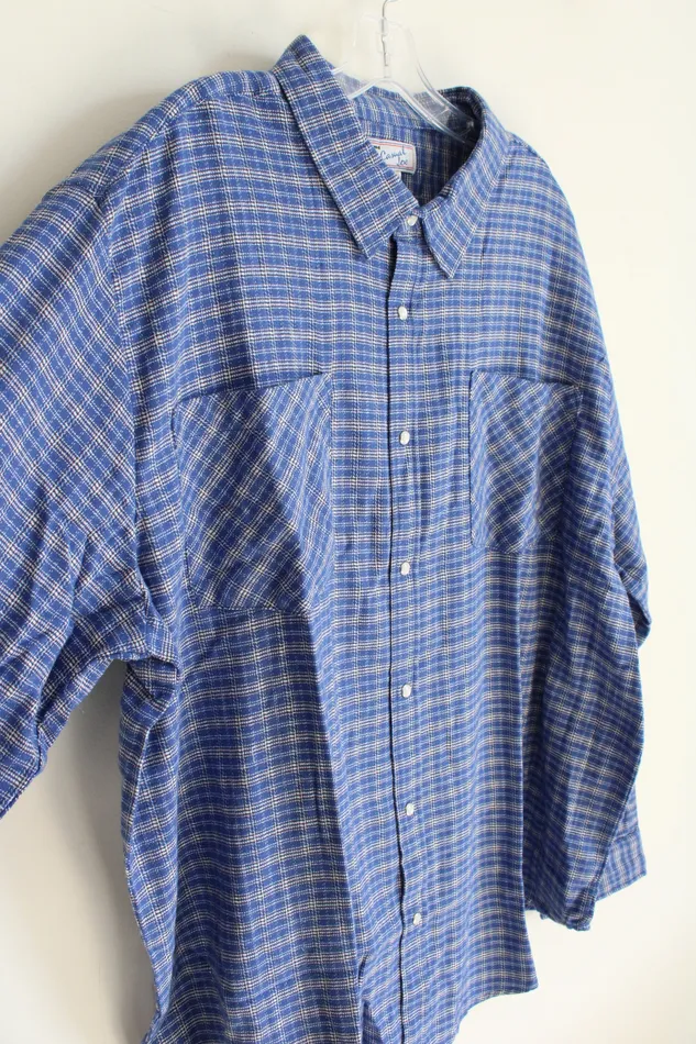 Rings Haband Haband Casual Joe Blue Plaid Button Down Flannel Shirt XX