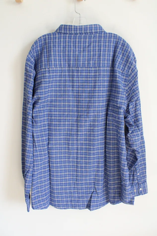 Rings Haband Haband Casual Joe Blue Plaid Button Down Flannel Shirt XX