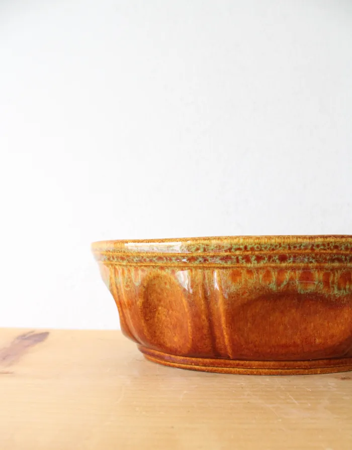 Rings Haeger Haeger Brown Green Glazed Oval Dish