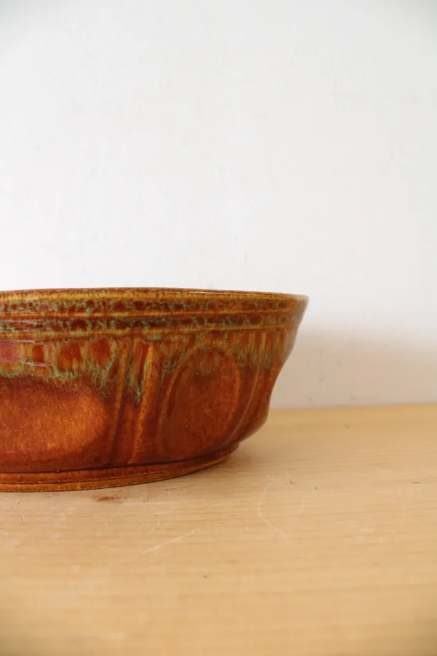 Rings Haeger Haeger Brown Green Glazed Oval Dish