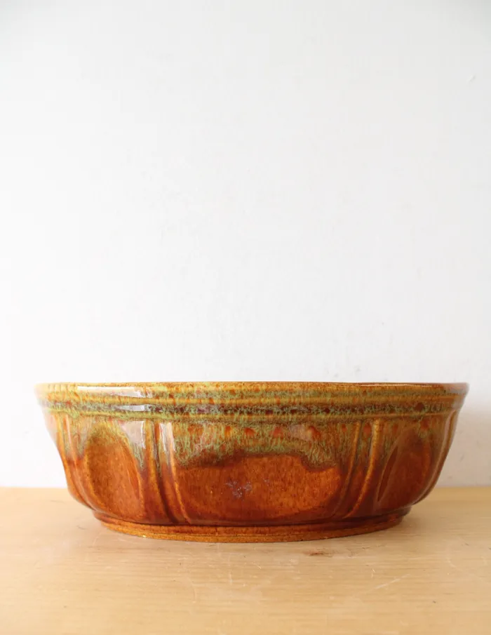 Rings Haeger Haeger Brown Green Glazed Oval Dish