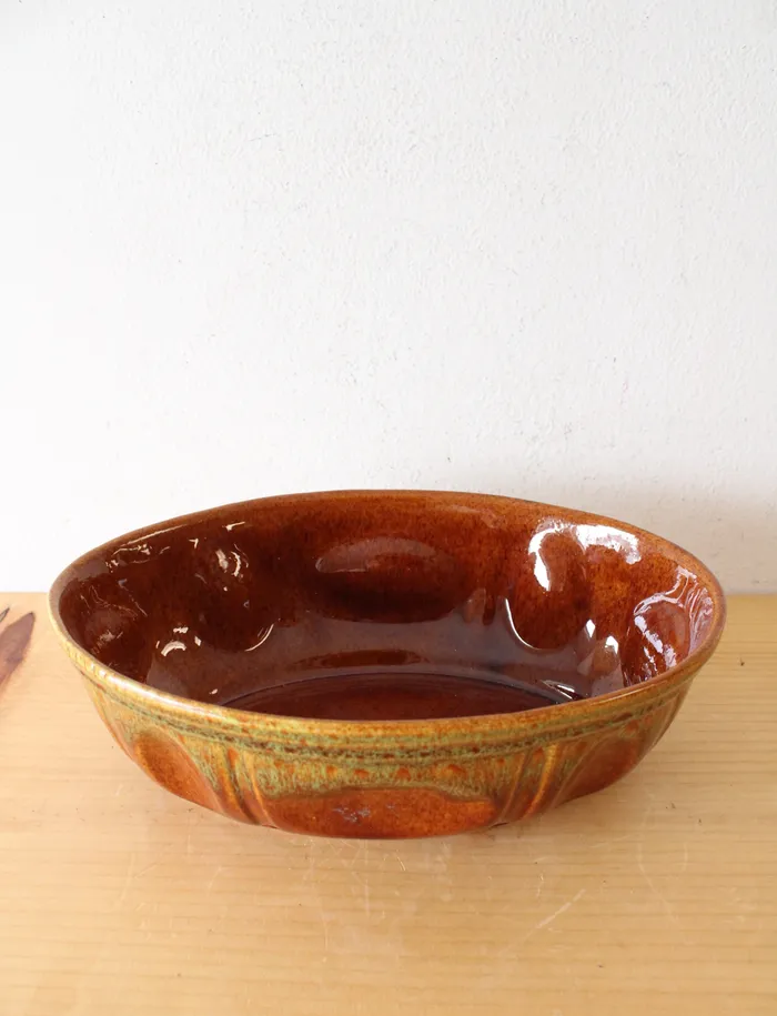 Rings Haeger Haeger Brown Green Glazed Oval Dish