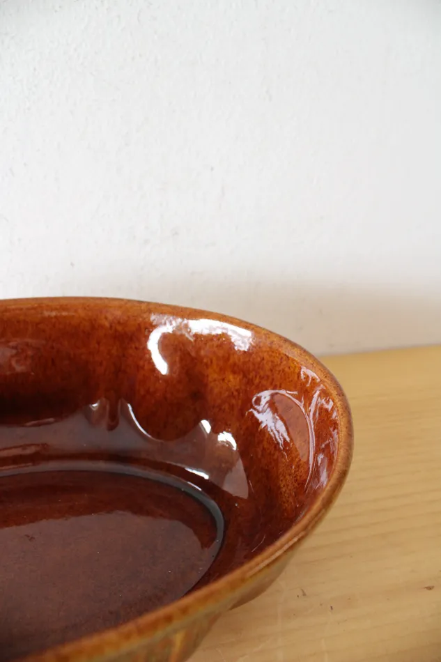 Rings Haeger Haeger Brown Green Glazed Oval Dish