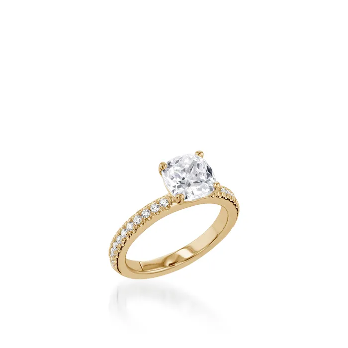 Rings John Atencio Essence Cushion White Gold Engagement Ring