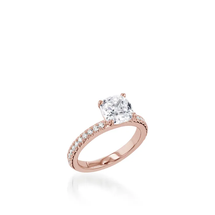 Rings John Atencio Essence Cushion White Gold Engagement Ring