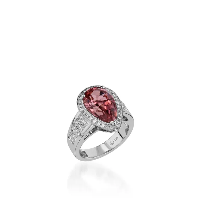 Rings John Atencio Signature Pink Tourmaline and Pave Diamond Ring