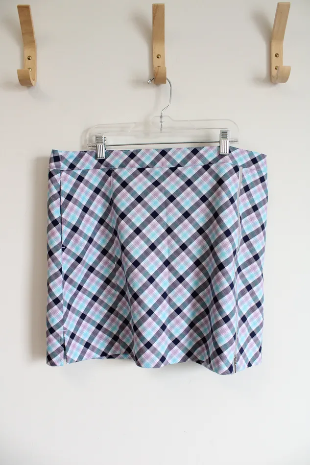Rings Lady Hagen Lady Hagen Purple Blue White Plaid Skort 12
