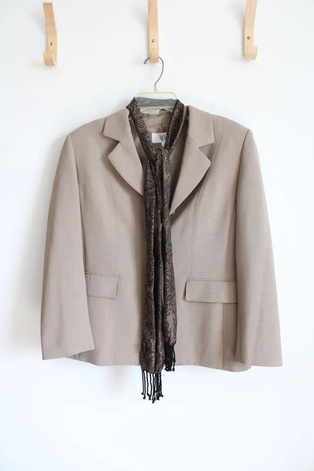 Rings Le Suit Le Suit Tan Blazer Black Tan Neck Scarf 12 Petite