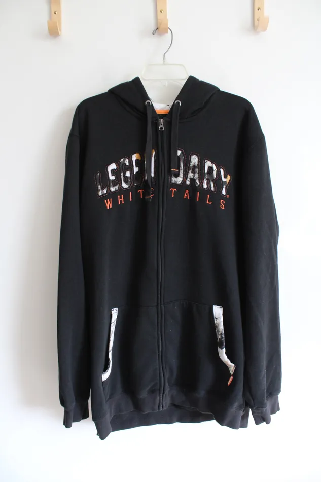 Rings Legendary Whitetails Legendary Whitetails Black Zip Up Jacket XL Tall