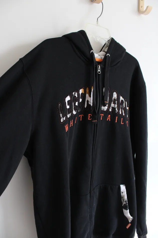 Rings Legendary Whitetails Legendary Whitetails Black Zip Up Jacket XL Tall