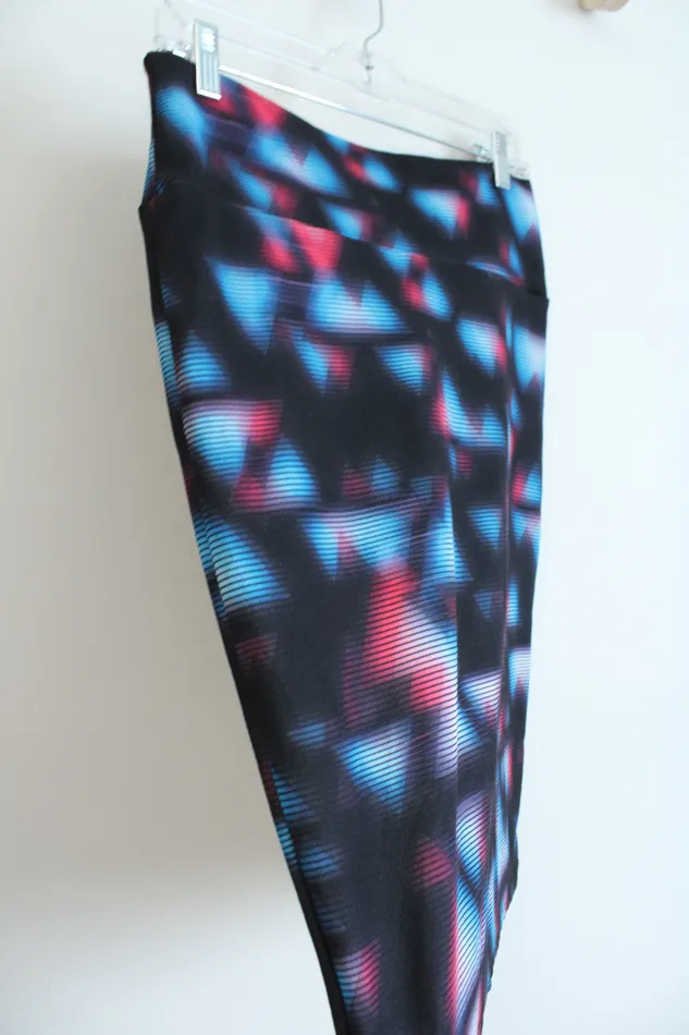 Rings LuLaRoe LuLaRoe Black Blue Patterned Skirt M