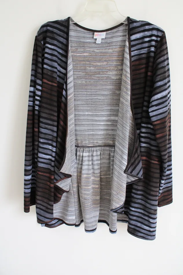 Rings LuLaRoe LuLaRoe Blue Black Striped Cardigan XL