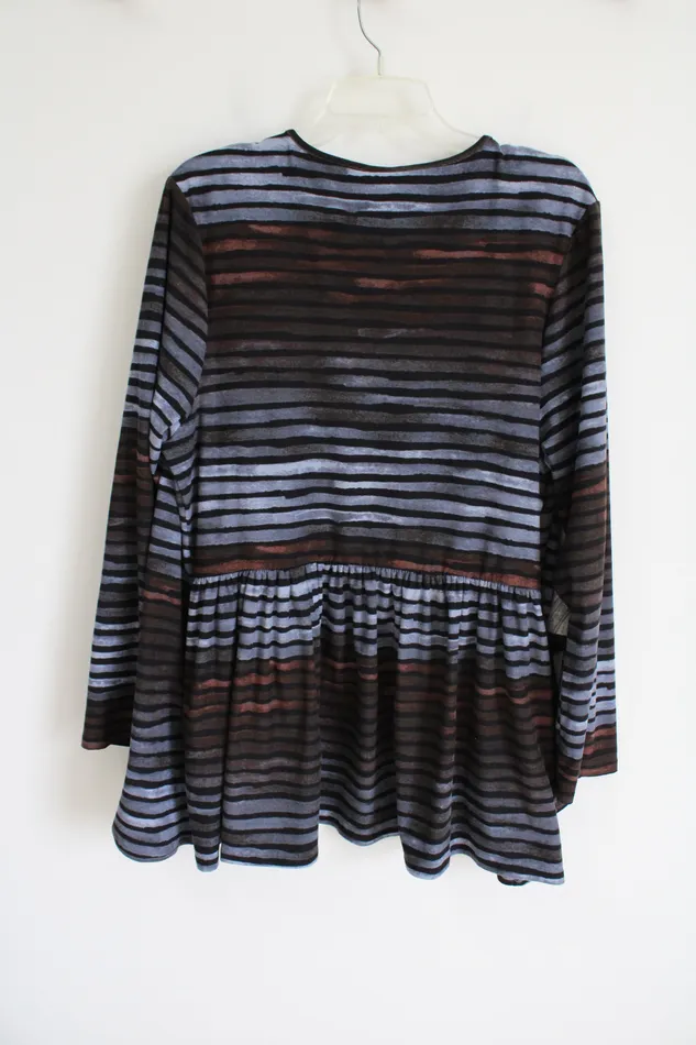 Rings LuLaRoe LuLaRoe Blue Black Striped Cardigan XL