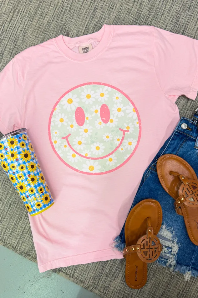 Rings Mint Daisy Happy Face Graphic Tee Blossom JL Franklins