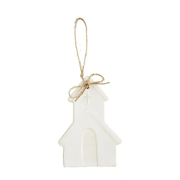 Rings MUDPIE Church White Glazed Ornament