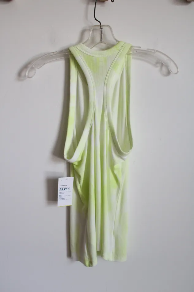 Rings NEW Old Navy Active Yellow White TieDye Ribbed Tank S Old Navy