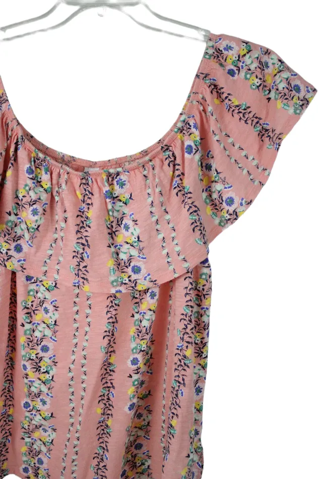 Rings Old Navy Old Navy Floral OffTheShoulder Top M