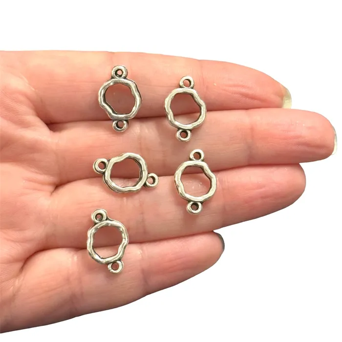 Rings Peppy Beads Antique Silver Plated Connector Ring Charms 5 pcs in a pack