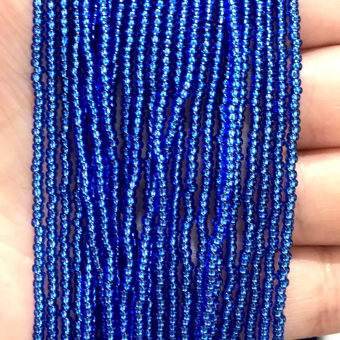 Rings Peppy Beads Preciosa Seed Beads 11037050 Sapphire Silver LinedPRCS110113